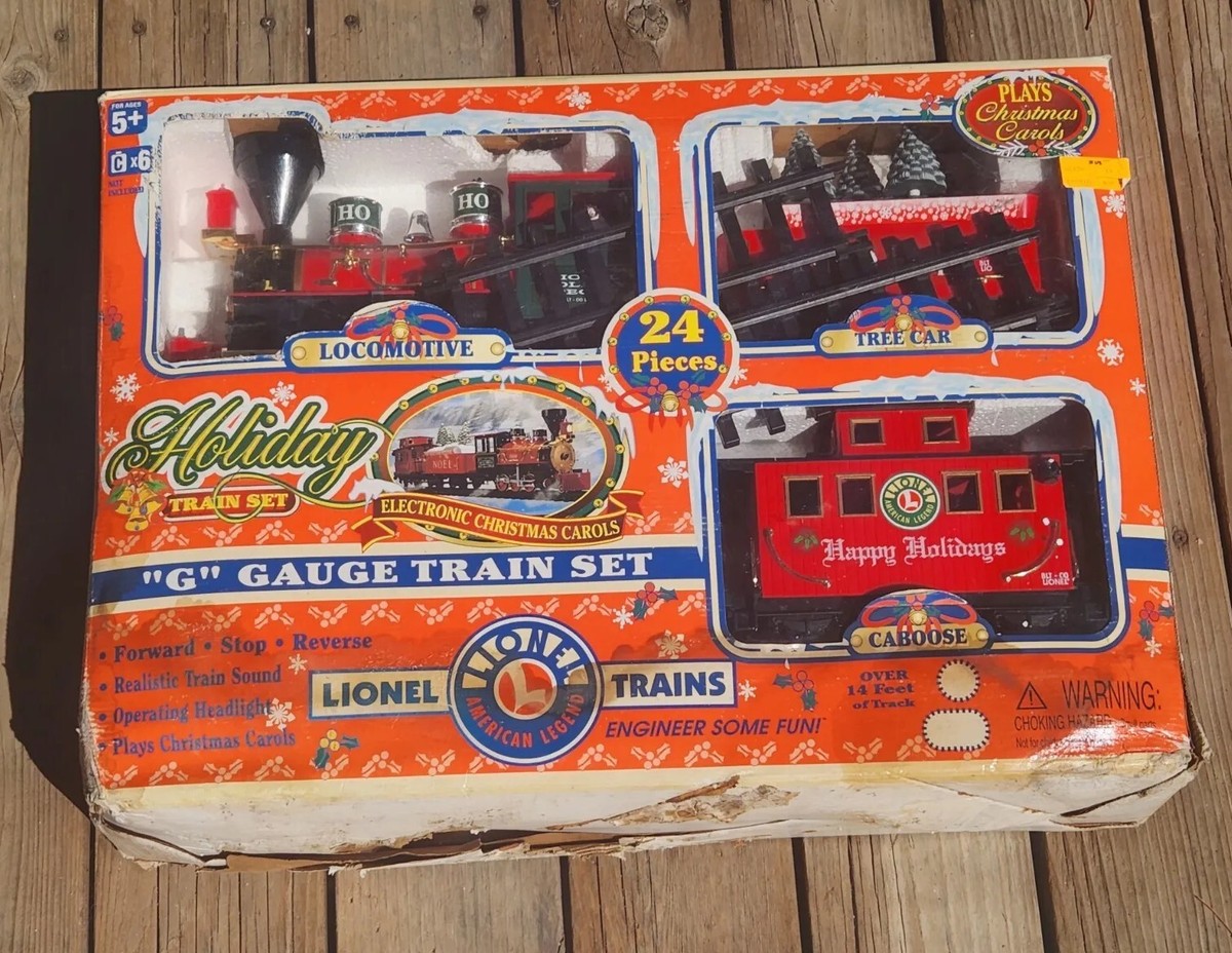 Lionel Holiday Train Set G Gauge 62314 Train 24 Pcs Battery