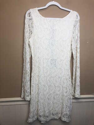 Tart Cream Long Sleeve Lacey Dress Size L NWT | eBay