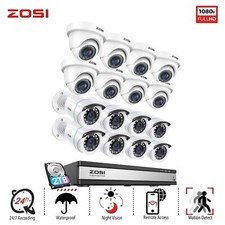 ZOSI 16CH 1080p Outdoor Home CCTV Security Camera System 5MP H.265 DVR 2TB HDD