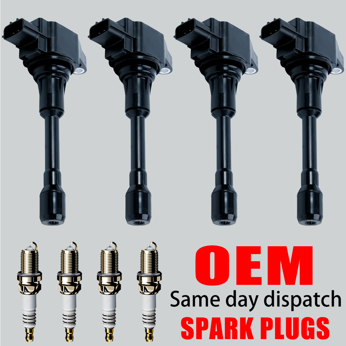 4X OEM Ignition Coil & 4X Iridium Spark Plug for Nissan Altima Sentra UF549
