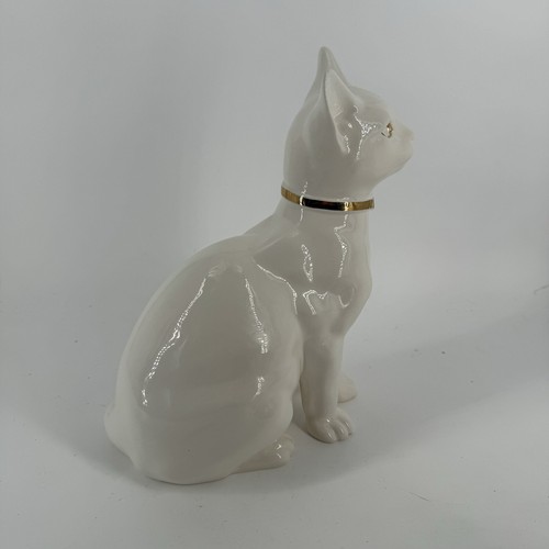 Statuina Lladro Hispania Daisa gatto vintage porcellana bianca con dettagli oro - Foto 9 di 14