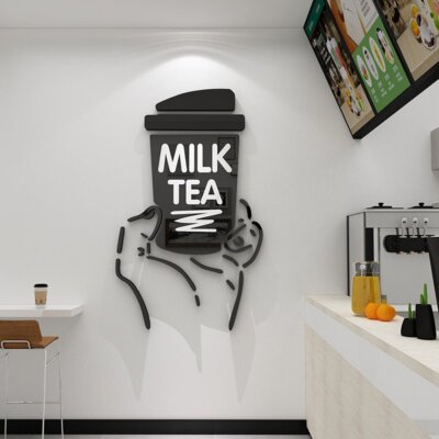 Bubble Tea Wall Art   Durable Acrylic Decor for Milk Tea Shops
