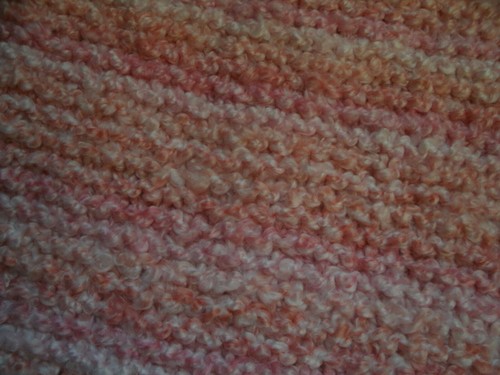 Hand Made Knit Baby Blanket/Red Heart Snuggle Bunny Flamingo/38 X 32 Inches - Picture 5 of 6