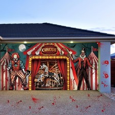 Large Halloween Garage Door Decorations, 7 X 16 Ft Halloween Garage Door Cover