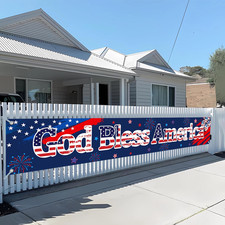 Happy 4Th of July Large Banner 120X20 Inches,Independence Day Banner for Outside