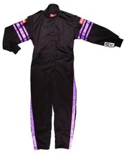 RaceQuip 1950593RQP Pro-1 Driving Suit SFI 3.2A/1 Black/Purple Stripe Youth