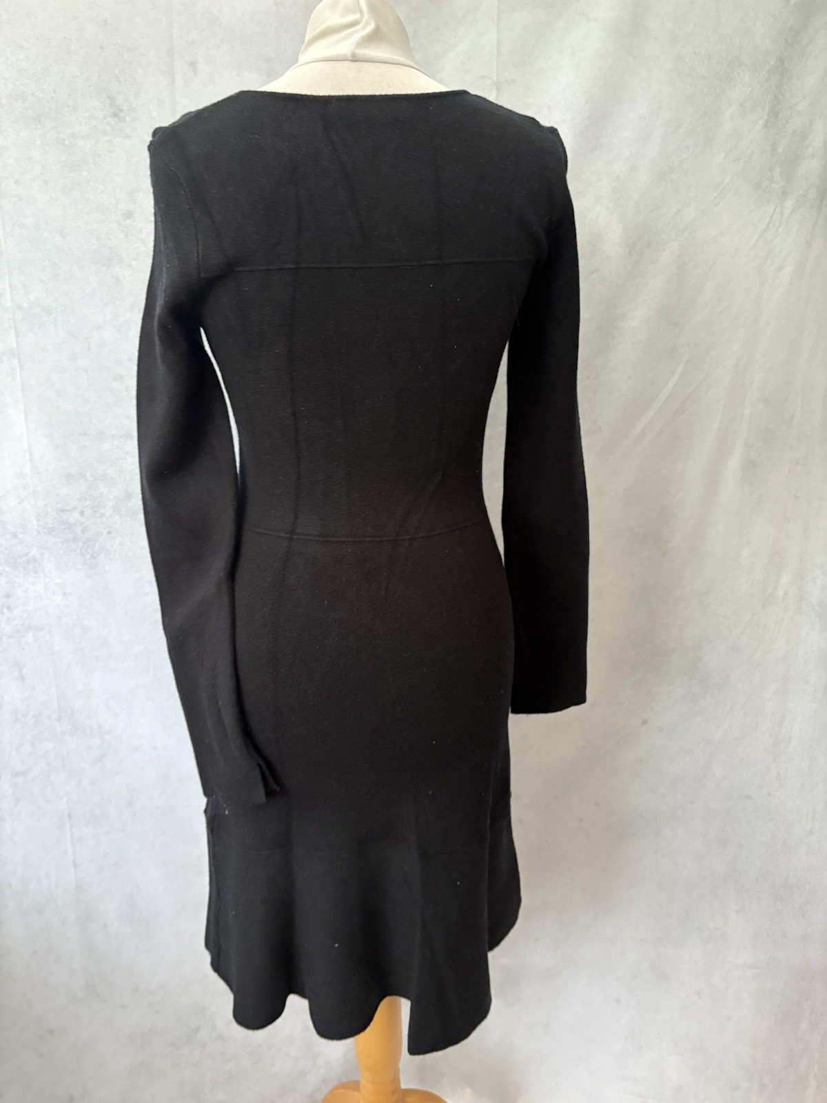 Zara Knit Black Dress Size S Long Sleeve Knee Length Women’s  thumbnail 5