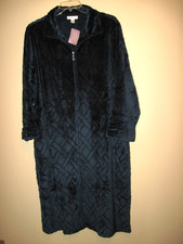 Miss Elaine Essentials Zip Front Long French FLeece Robe  Plus Size 2X  NWT