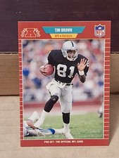 1989 TIM BROWN PRO SET NFL ROOKIE CARD RC #183 LA OAKLAND RAIDERS NOTRE DAME. rookie card picture