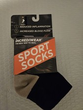 Incrediwear Medium Sport Socks for Men and Women, Black/Tan