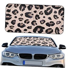 Windshield Sun Shade Foldable Car Front Window Covers for Car Leopard