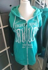 Yakuza Damen Long Pullover Shirt Jacke Kleid Übergang Herbst L Neu Türkis Kunstl