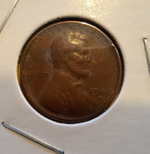 1948-D Wheat Cent, Large Gap Between 4 And 8 On The Date, Doubling In Liberty - Picture 1 of 11