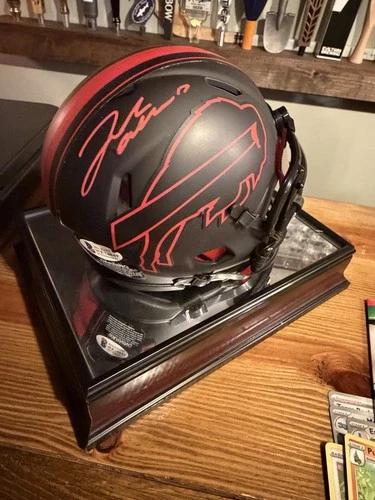 Josh Allen Signed Eclipse Alternative Mini Helmet Black Red Beckett COA