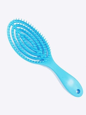 Blue Hollow-Out Detangling Hair Brush For Salon Travel Use