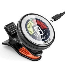 Guitar Tuner Clip on Rechargeable, Clip On Tuner with Super Bright Display Ro...