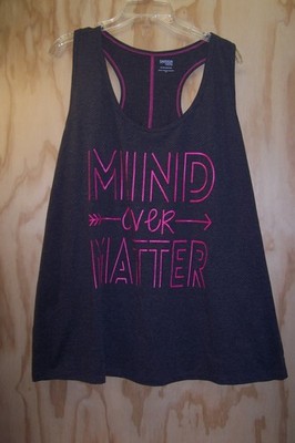Danskin Now Racerback Tank Sleeveless 4X 26W 28W Pink Black ''Mind Over Matter''