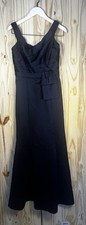 Alfred Angelo 7330L Navy Sleeveless Bridesmaid Dress Polyester Size 4