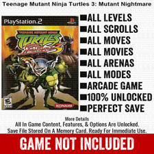 Teenage Mutant Ninja Turtles 3 Mutant Nigh 100 PS2 Memory Card All CHEATS ITEMS