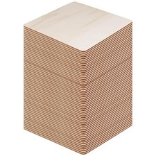 NINGWAAN 60 PCS Unfinished Plywood Sheets, 8 x 8 Inches, 1/8 Inches Thick, Sq...