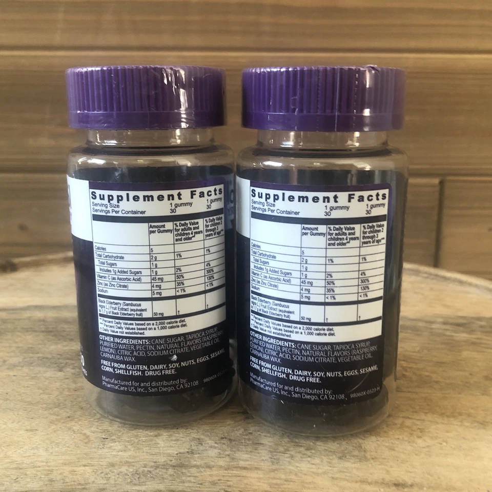 (2) Gomitas Sambucol Black Elderberry para niños 30 Ea Exp 1/26 Foto 3 de 4