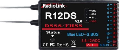 Radiolink R12DS 2.4GHz RC Receiver 12 Channels SBUS/PWM Long Range Control... 