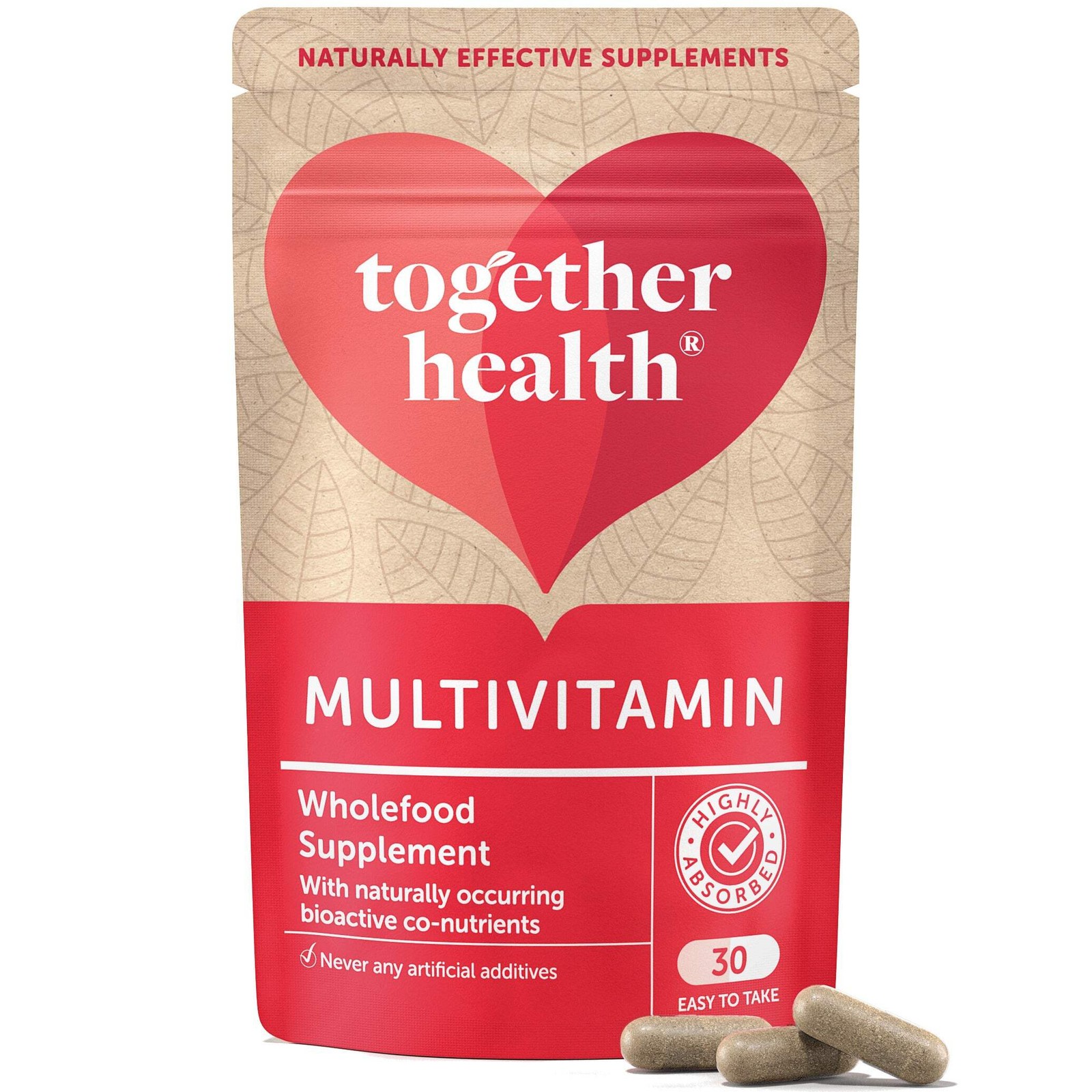 Together Health General Wholefood Multivitamin 1 A Day Daily Wellness Support Capsules - 30 Capsules - Image 2