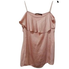 Zara basic blush colored cami with ruffle