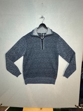 NWT Buffalo David Bitton 1/4 Zip Pullover Sweater Size M Navy Blue Speckled