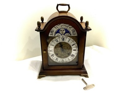Vintage Kaminuhr Franz Hermle 130-020 Mantle Clock Moon Phase Sammlerstück Top!