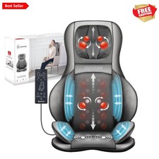 Massager Chair with Heat, Shiatsu Neck Back Massager Portable with Compress ...
