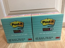  2X Post-it Super Sticky Pads in Miami Colors 4 x 4 Miami 90/Pad 6 Pads/Pack