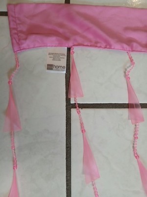 2 Unique JCPenney Home Pink BEADED String 80x39 Each Curtain Drape Panel Accent