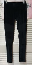 Women's velvet black pants size Large Leggings