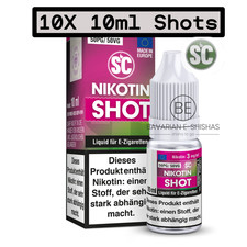 3 - 20mg SC Nikotin Shots 10x 10 ml 50/50 70/30 Nikotinshot für E Liquid Shots