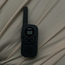 onn. Walkie Talkie 2AA Model Black Two-Way Radio with Call Button, Lamp, Scan