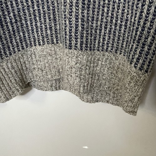 Vintage 90er LL Bean Wolle grau & marineblau Vogelaugenpullover "Fischer" Herren Large - Fehler - Bild 6 von 13