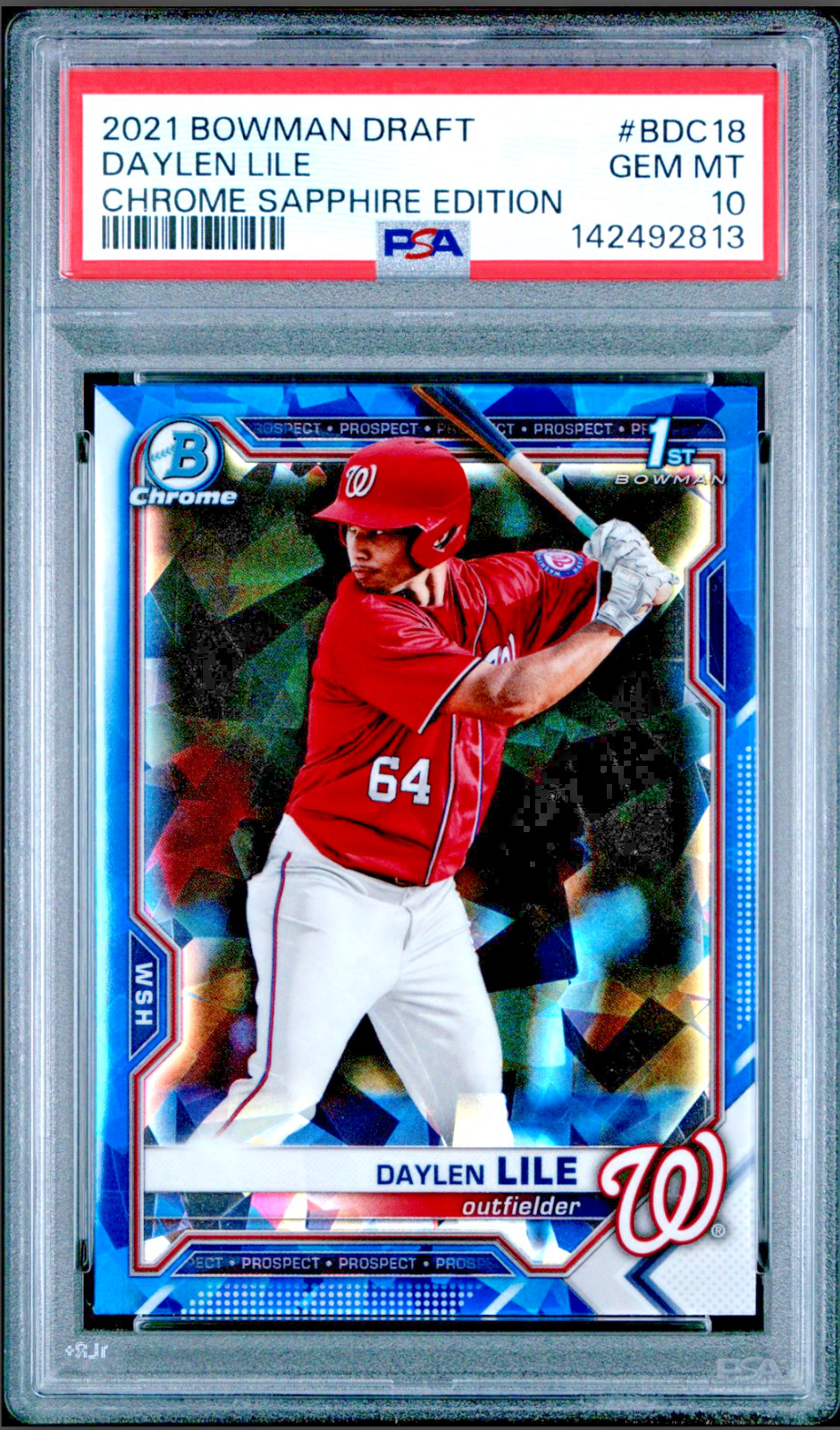 2021 Bowman Draft Sapphire Edition Daylen Lile #BDC-18 PSA 10