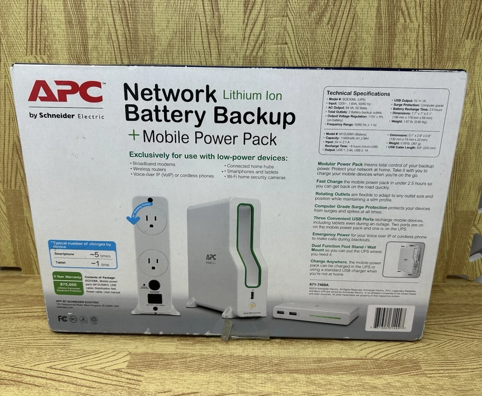 APC Battery Back-UPS Connect UPS w/ Mobile Power Pack, USB Charging Ports - Image 2 of 4