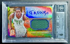 2013-14 Spectra GIANNIS ANTETOKOUNMPO #34/60 Orange Prizm Jersey Auto BGS 9/10