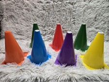 7 Pack 8" Plastic Traffic Cones Agility Field Marker Soccer/Safety/Sports