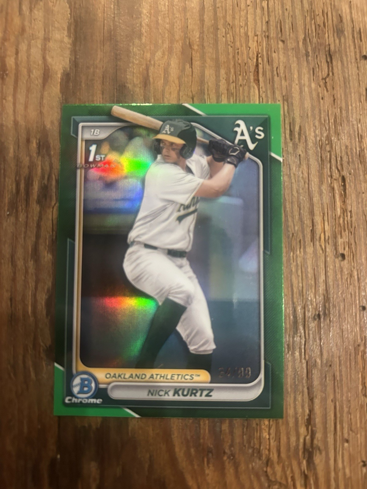2024 Nick Kurtz Bowman Draft Chrome 1st Bowman Green Refractor #BDC-56 47/99