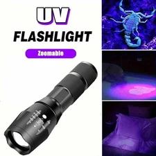 Zoomable UV Flashlight 2 Lighting Modes for Pet Stain Detection & Fluorescent