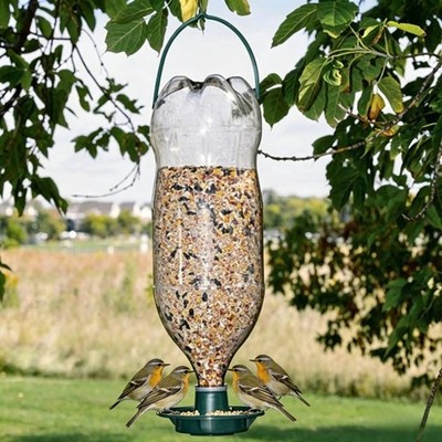 Upcycled Bottle Top Bird Feeder Kit   DIY Hanging Feeder for Wild Birds