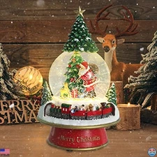 MUMTOP Musical Christmas Snow Globe with LED Lights – Santa Design for Kids