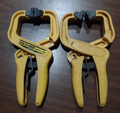 Quick Grip Hand Clamp Curved Bar Clamp  Quick Release Wood Used Set of 2