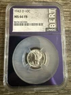 1943 D 10c MS 66 FB NGC TraderBea Purple Core Bert Label