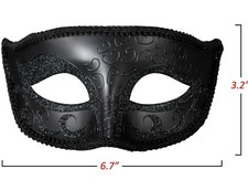 MYSEUNI Black Adjustable Venetian Masquerade Eyemask for Men Halloween