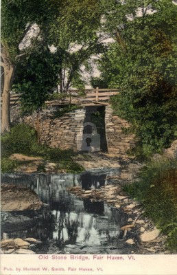 Old Stone Bridge, Fair Haven VT Vermont Vintage Color Postcard COPY