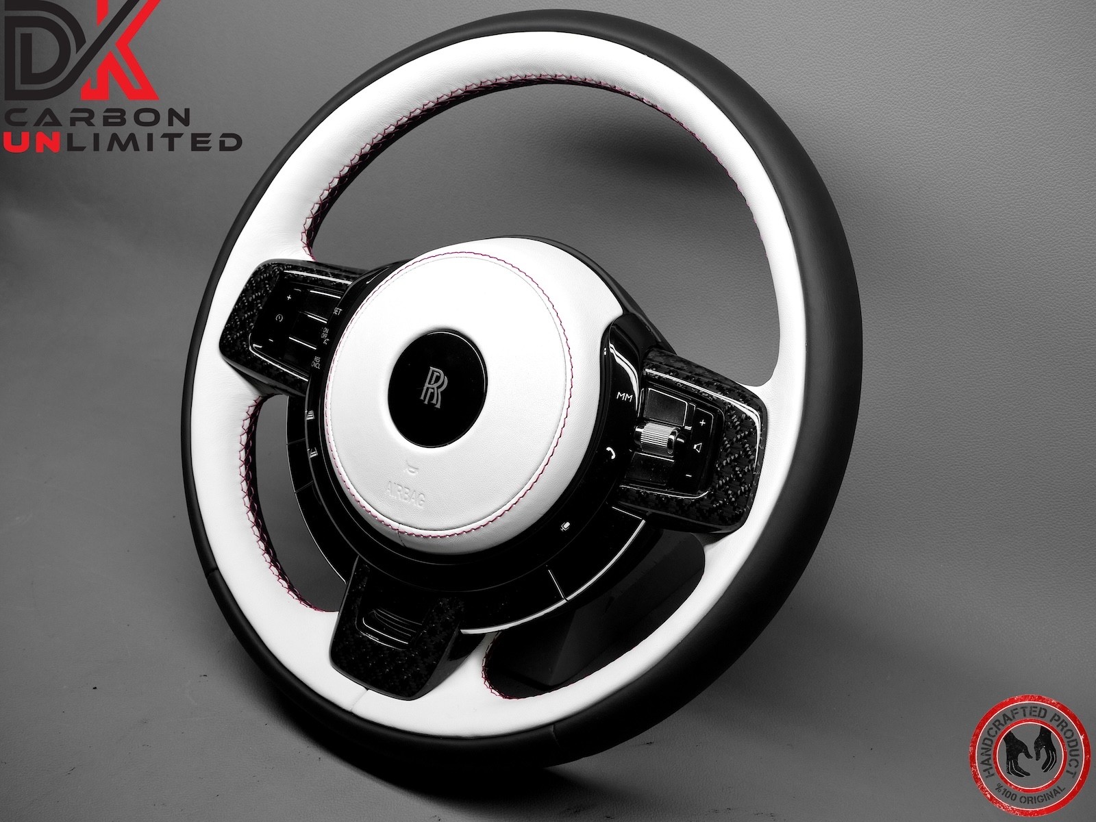 Rolls Royce Ghost Thick Rimmed Two Tone Grace White Black Napa Steering Wheel